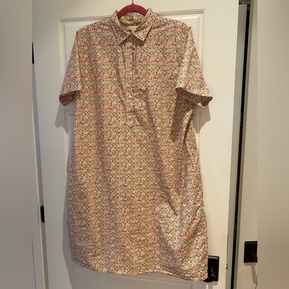 ANN MASHBURN Liberty of London Floral Popover Shirt Dress - Size XL